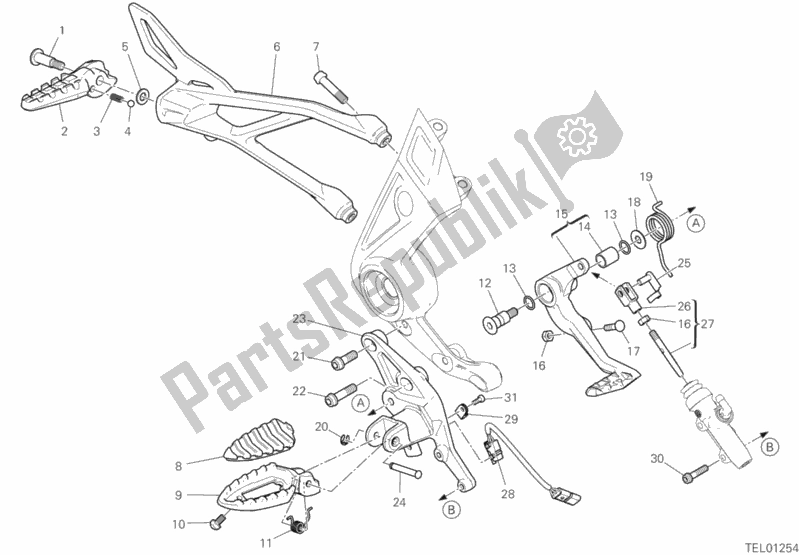 Tutte le parti per il Poggiapiedi, Giusto del Ducati Diavel 1260 Thailand 2020